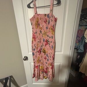 Floral Pink Midi Dress